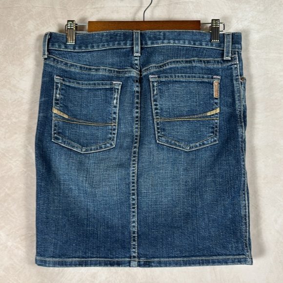 Ezra Fitch Classic Blue Denim Jean Skirt Size 28 Y2K Retro Vintage Front Slit - Picture 6 of 13